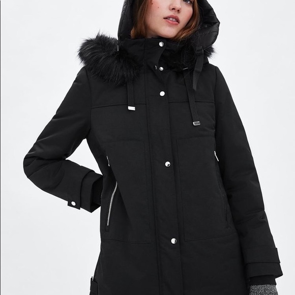 Zara Water Resistance Padded Parka with Hood - Picture 2 of 3